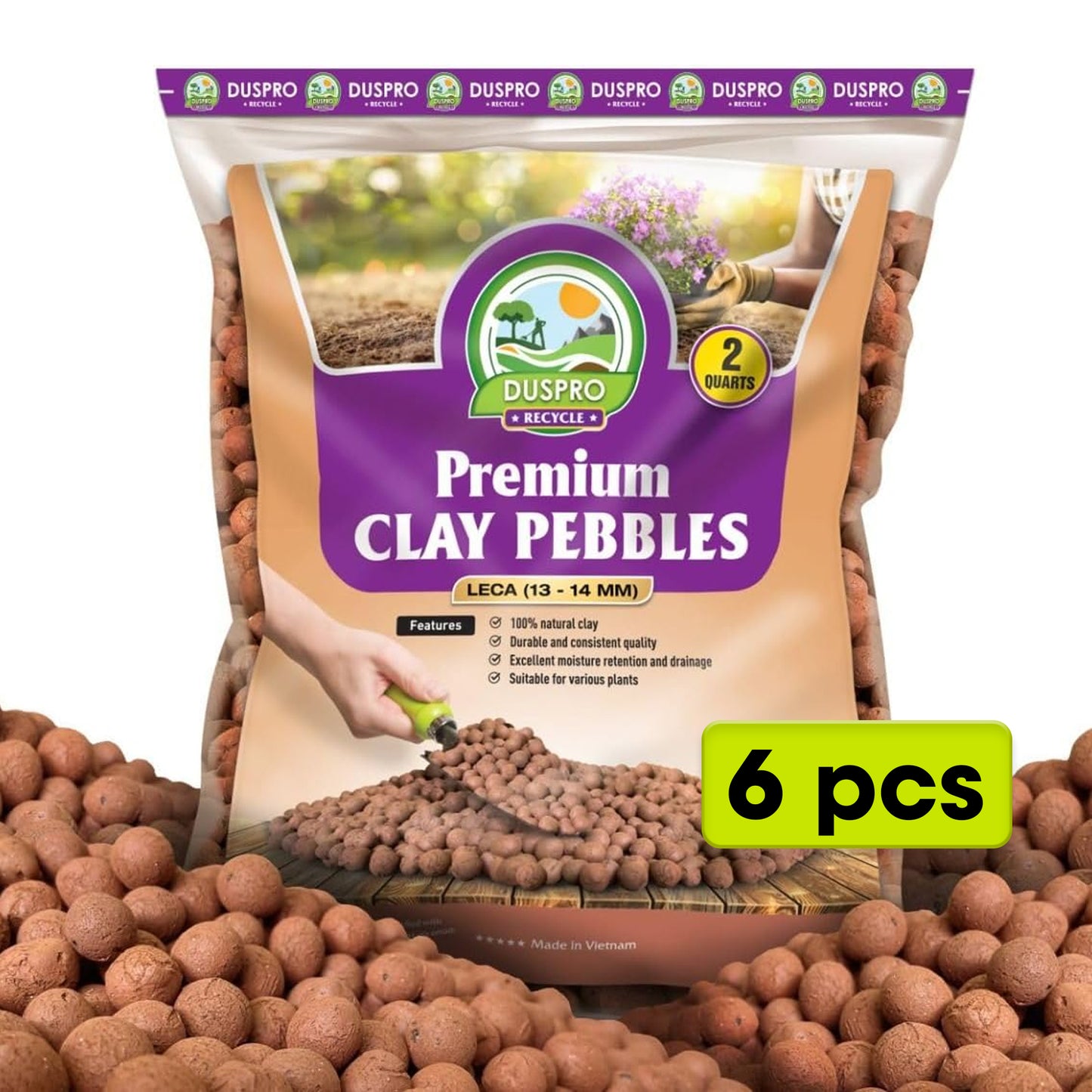 DUSPRO Recycle Clay Pebbles for Plants, Leca Balls, Hydroton Clay Pebbles for Indoor Plants, Hydroponic, Plants Drainage, Aquaponics