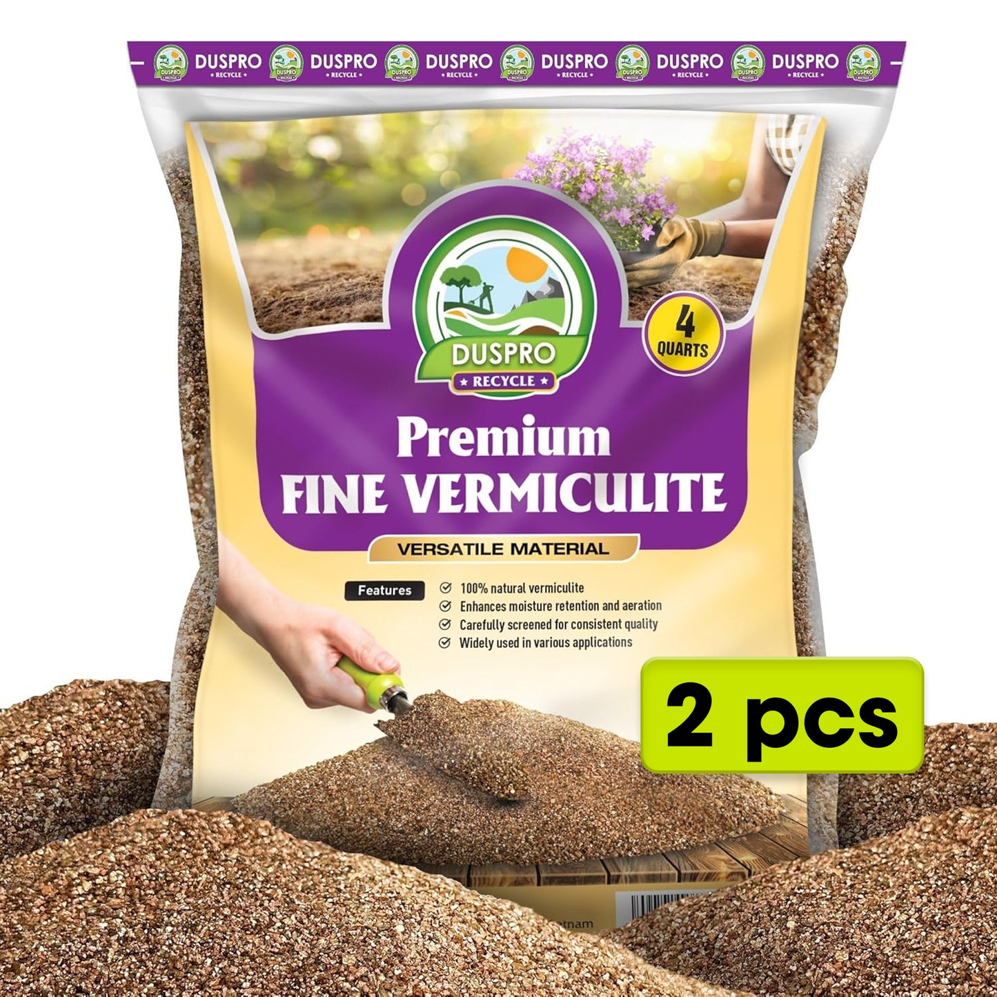 Fine Vermiculite for Gardening, Natural Soil Additive and Substrate Conditioner for Gardening, Uniform Particle Size