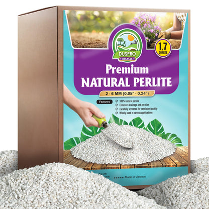 DUSPRO RECYCLE Natural Perlite for Gardening, Enhances Soil Drainage and Aeration, Lightweight and Porous