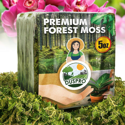 DUSPRO Dried Moss for Potted Plants, Forest Orchid Moss for Potting Mix, Sphagnum Potting Moss for Plants Indoor, Real Moss Soil Cover for Houseplant