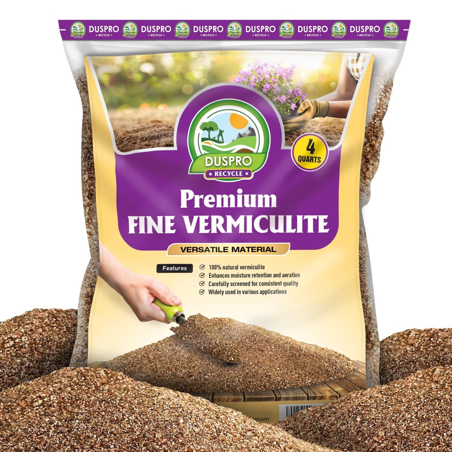 Fine Vermiculite for Gardening, Natural Soil Additive and Substrate Conditioner for Gardening, Uniform Particle Size