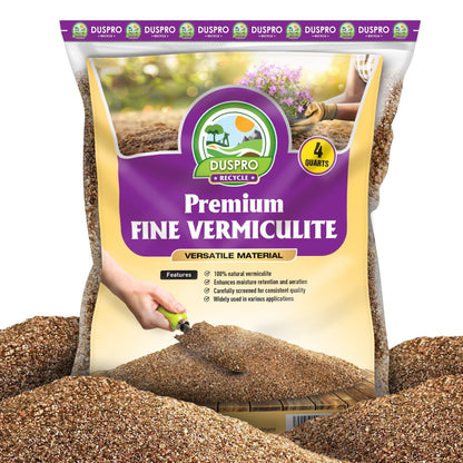 Fine Vermiculite for Gardening, Natural Soil Additive and Substrate Conditioner for Gardening, Uniform Particle Size