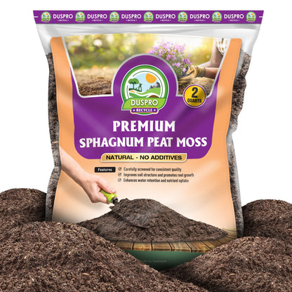 DUSPRO RECYCLE Sphagnum Peat Moss, Soil Peat Moss for Plants Indoors and Outdoors to Absorbs Essential,  Added to Soil and Enriches Plant Roots, Seed Starting, Reptiles and Aquarium