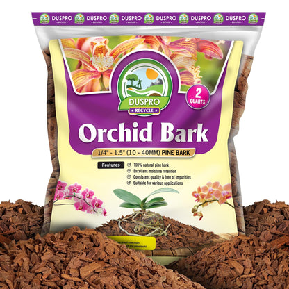 DUSPRO Orchid Bark Bulk, Fine Orchid Bark for Plants, Optimal Texture Bark for Orchids, Ideal Wood Chips for Plants