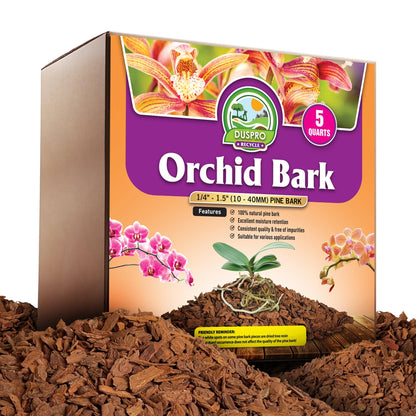 DUSPRO Orchid Bark Bulk, Fine Orchid Bark for Plants, Optimal Texture Bark for Orchids, Ideal Wood Chips for Plants