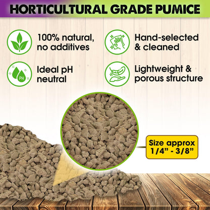 DUSPRO RECYCLE Horticultural Pumice for Plants Indoor, Ideal Soil Additive for Bonsai, Succulent, Cactus