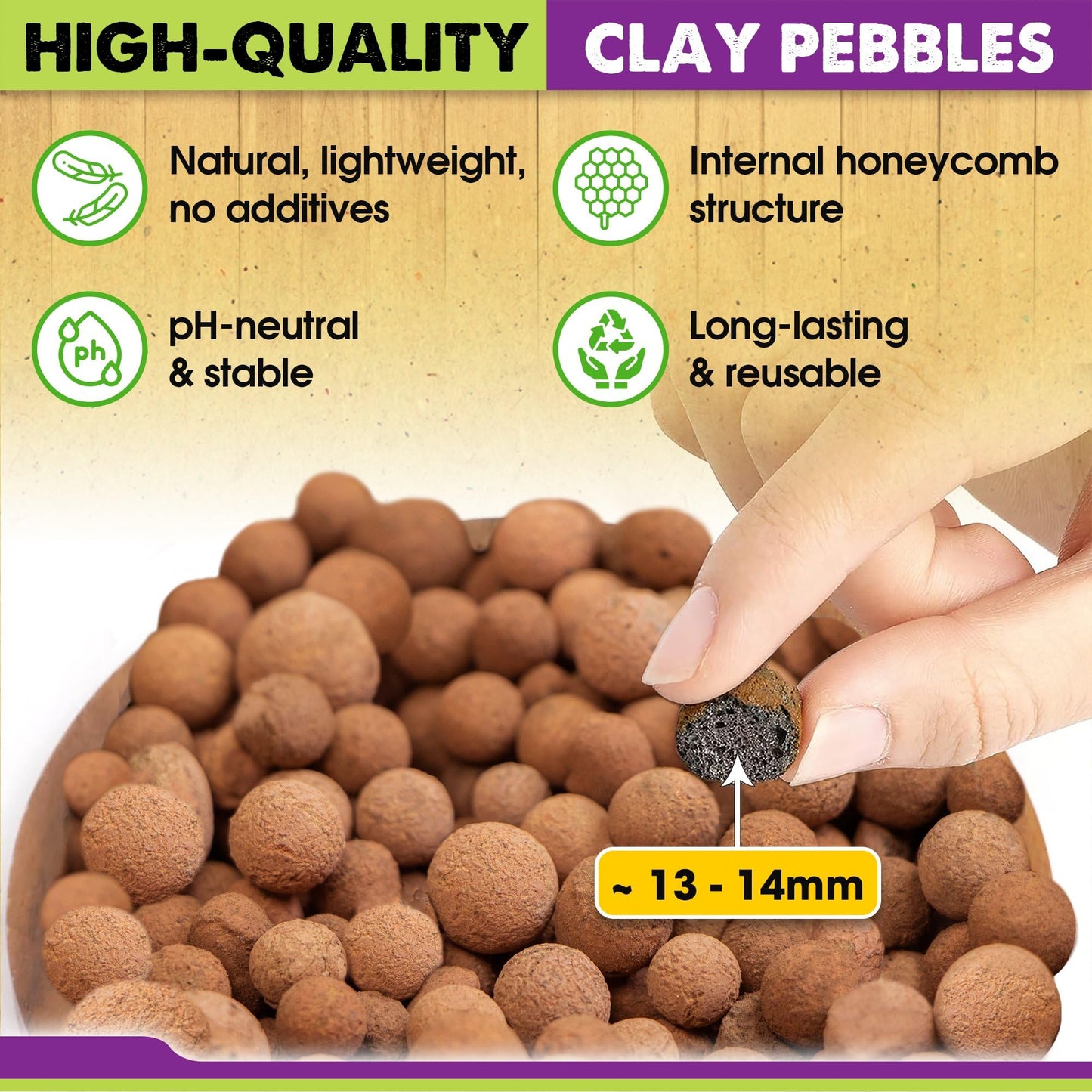 DUSPRO Recycle Clay Pebbles for Plants, Leca Balls, Hydroton Clay Pebbles for Indoor Plants, Hydroponic, Plants Drainage, Aquaponics