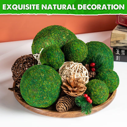 DUSPRO Moss Balls Decorative, Handmade Green Moss Balls for Bowls, Decorative Balls for Centerpiece Bowls