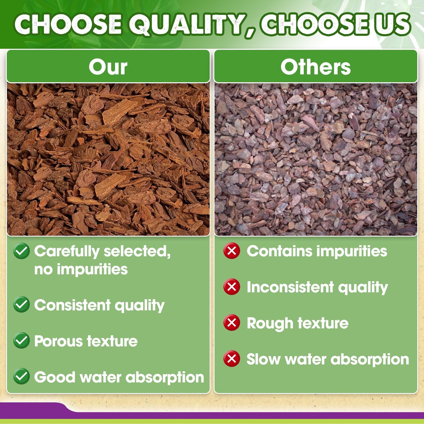 DUSPRO Orchid Bark Bulk, Fine Orchid Bark for Plants, Optimal Texture Bark for Orchids, Ideal Wood Chips for Plants