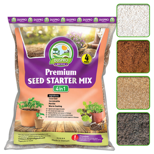 DUSPRO Recycle 8QT Seed Starting Mix for Garden, Plants & Vegetables, Seed Starter Mix, Germination Soil for Indoor or Outdoor Use