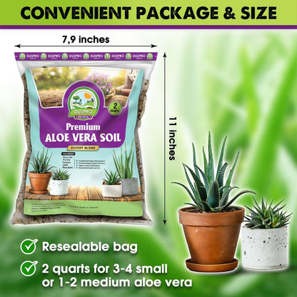 DUSPRO RECYCLE Premium Aloe Vera Soil Blend, Soil for Aloe, Hand Blended Aloe Vera Soil Mix, Aloe Vera Dirt, Tree Soil