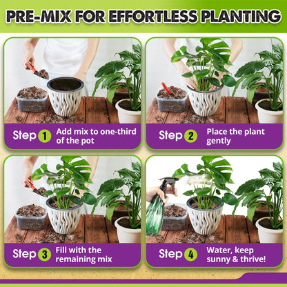 DUSPRO Recycle Tropical Potting Mix Pre-Mixed 5in1 with Pine Bark, Coco Coir, Perlite, Worm Casting & Pumice Ideal Aroid Mix Soil for Monstera, Pothos, Philodendron, Other Indoor HousePlants