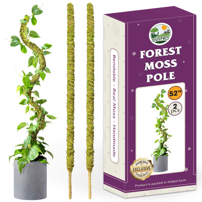 DUSPRO Natural Bendable Forest Moss Pole for Monstera Plant Stakes, Sphagnum Moss Stick for Monstera Plant Support