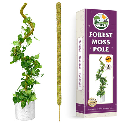 DUSPRO Natural Bendable Forest Moss Pole for Monstera Plant Stakes, Sphagnum Moss Stick for Monstera Plant Support