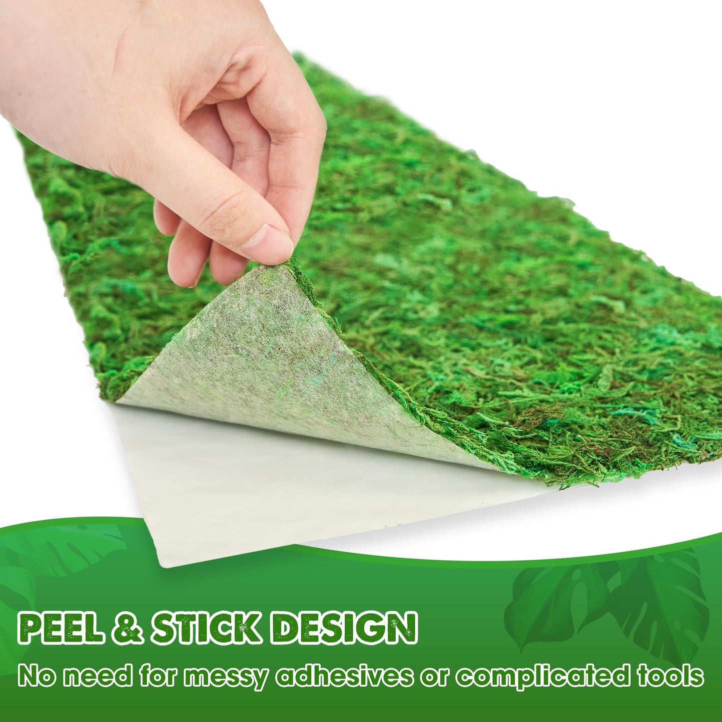 DUSPRO Moss Roll, Moss Table Runner, Moss Carpet for Moss Wall, Sheet Moss for Fairy Moss Garden, Mossy Mat Peel and Stick Moss Sheet