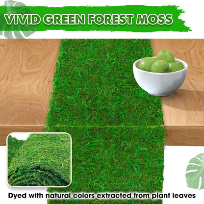 DUSPRO Moss Roll, Moss Table Runner, Moss Carpet for Moss Wall, Sheet Moss for Fairy Moss Garden, Mossy Mat Peel and Stick Moss Sheet