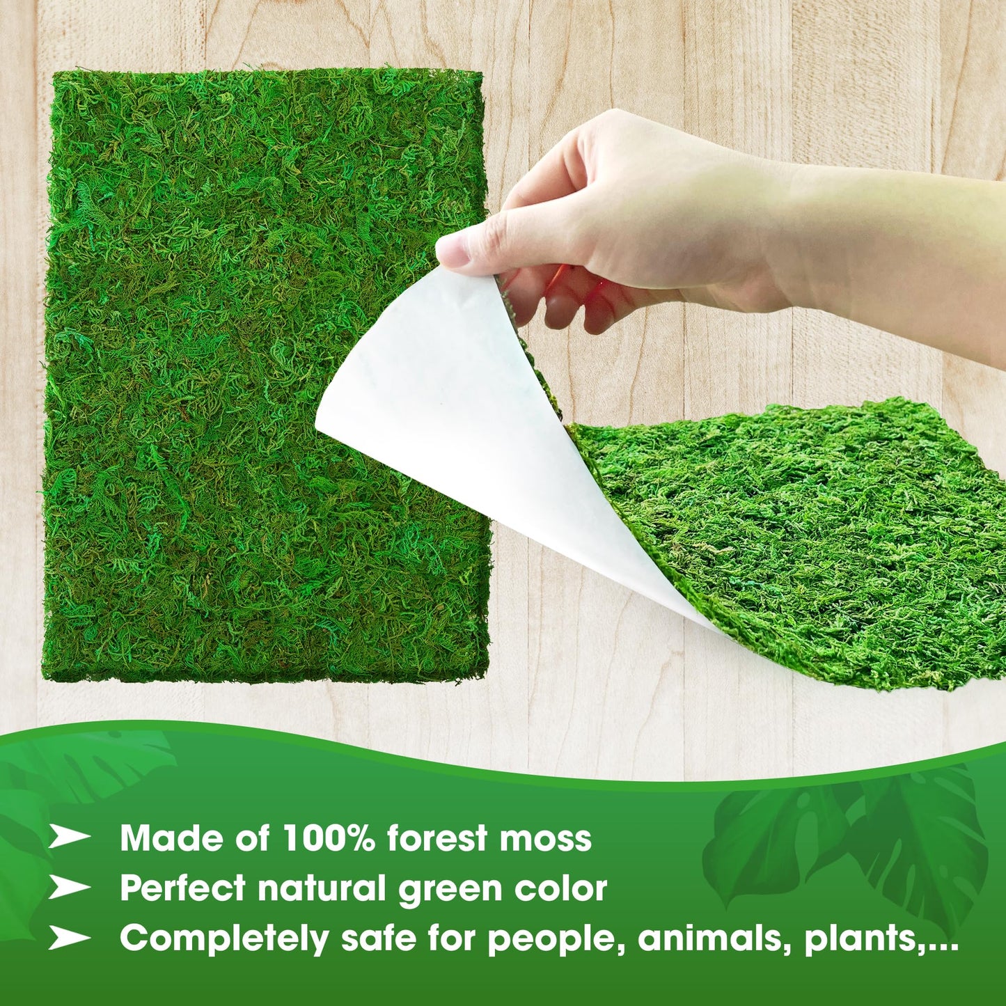 DUSPRO Moss Roll, Moss Table Runner, Moss Carpet for Moss Wall, Sheet Moss for Fairy Moss Garden, Mossy Mat Peel and Stick Moss Sheet