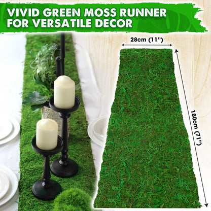 DUSPRO Moss Roll, Moss Table Runner, Moss Carpet for Moss Wall, Sheet Moss for Fairy Moss Garden, Mossy Mat Peel and Stick Moss Sheet