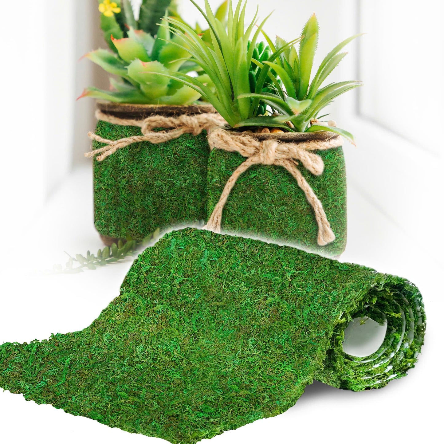 DUSPRO Moss Roll, Moss Table Runner, Moss Carpet for Moss Wall, Sheet Moss for Fairy Moss Garden, Mossy Mat Peel and Stick Moss Sheet