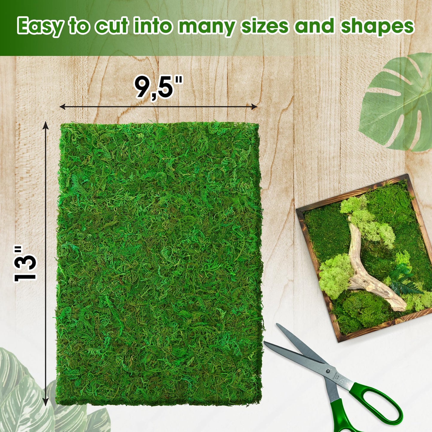 DUSPRO Moss Roll, Moss Table Runner, Moss Carpet for Moss Wall, Sheet Moss for Fairy Moss Garden, Mossy Mat Peel and Stick Moss Sheet