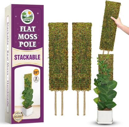 DUSPRO 2Pack 22" Stackable Mesh Moss Pole for Plants Climbing Vine Supporting Monstera Trellis