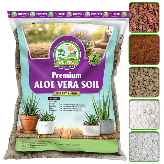 DUSPRO RECYCLE Premium Aloe Vera Soil Blend, Soil for Aloe, Hand Blended Aloe Vera Soil Mix, Aloe Vera Dirt, Tree Soil