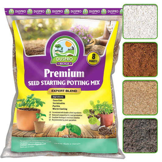 DUSPRO Recycle 8QT Seed Starting Mix for Garden, Plants & Vegetables, Seed Starter Mix, Germination Soil for Indoor or Outdoor Use