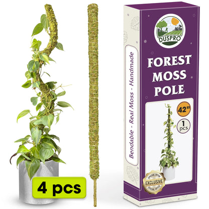 DUSPRO Natural Bendable Forest Moss Pole for Monstera Plant Stakes, Sphagnum Moss Stick for Monstera Plant Support