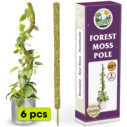 DUSPRO Natural Bendable Forest Moss Pole for Monstera Plant Stakes, Sphagnum Moss Stick for Monstera Plant Support