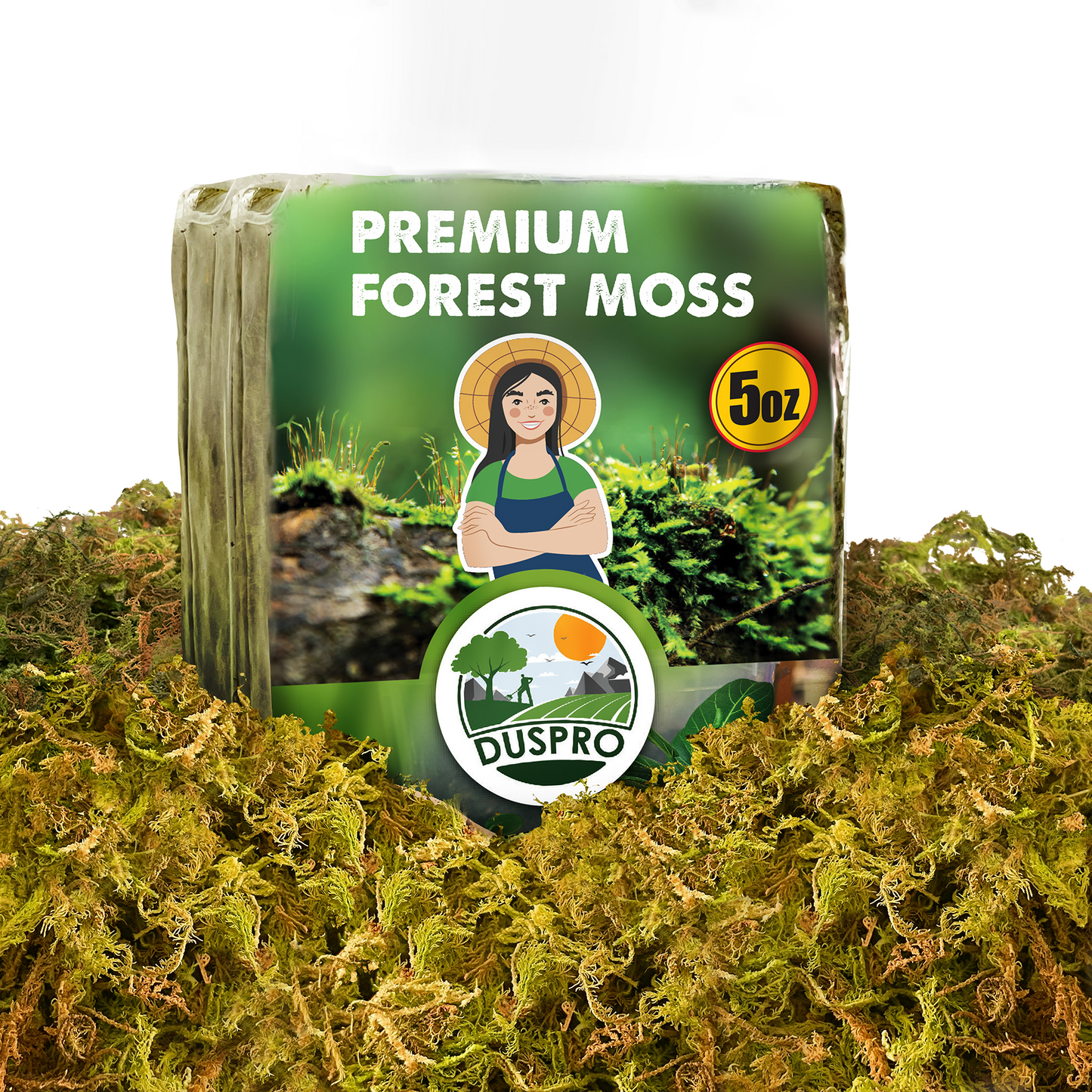 DUSPRO Dried Moss for Potted Plants, Forest Orchid Moss for Potting Mix, Sphagnum Potting Moss for Plants Indoor, Real Moss Soil Cover for Houseplant