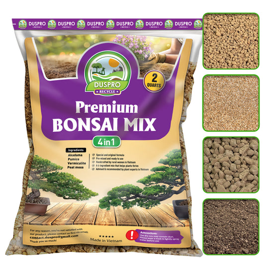 DUSPRO Recycle Premium Bonsai Soil Mix Ready to Use Pre-Mixed 5in1 with Akadama, Pumice, Vermiculite, and Peat Moss