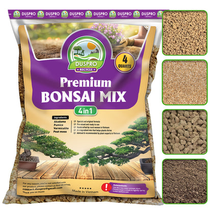 DUSPRO Recycle Premium Bonsai Soil Mix Ready to Use Pre-Mixed 5in1 with Akadama, Pumice, Vermiculite, and Peat Moss