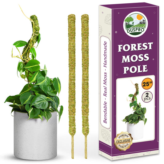 DUSPRO Natural Bendable Forest Moss Pole for Monstera Plant Stakes, Sphagnum Moss Stick for Monstera Plant Support