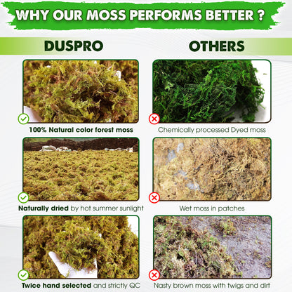 DUSPRO Dried Moss for Potted Plants, Forest Orchid Moss for Potting Mix, Sphagnum Potting Moss for Plants Indoor, Real Moss Soil Cover for Houseplant