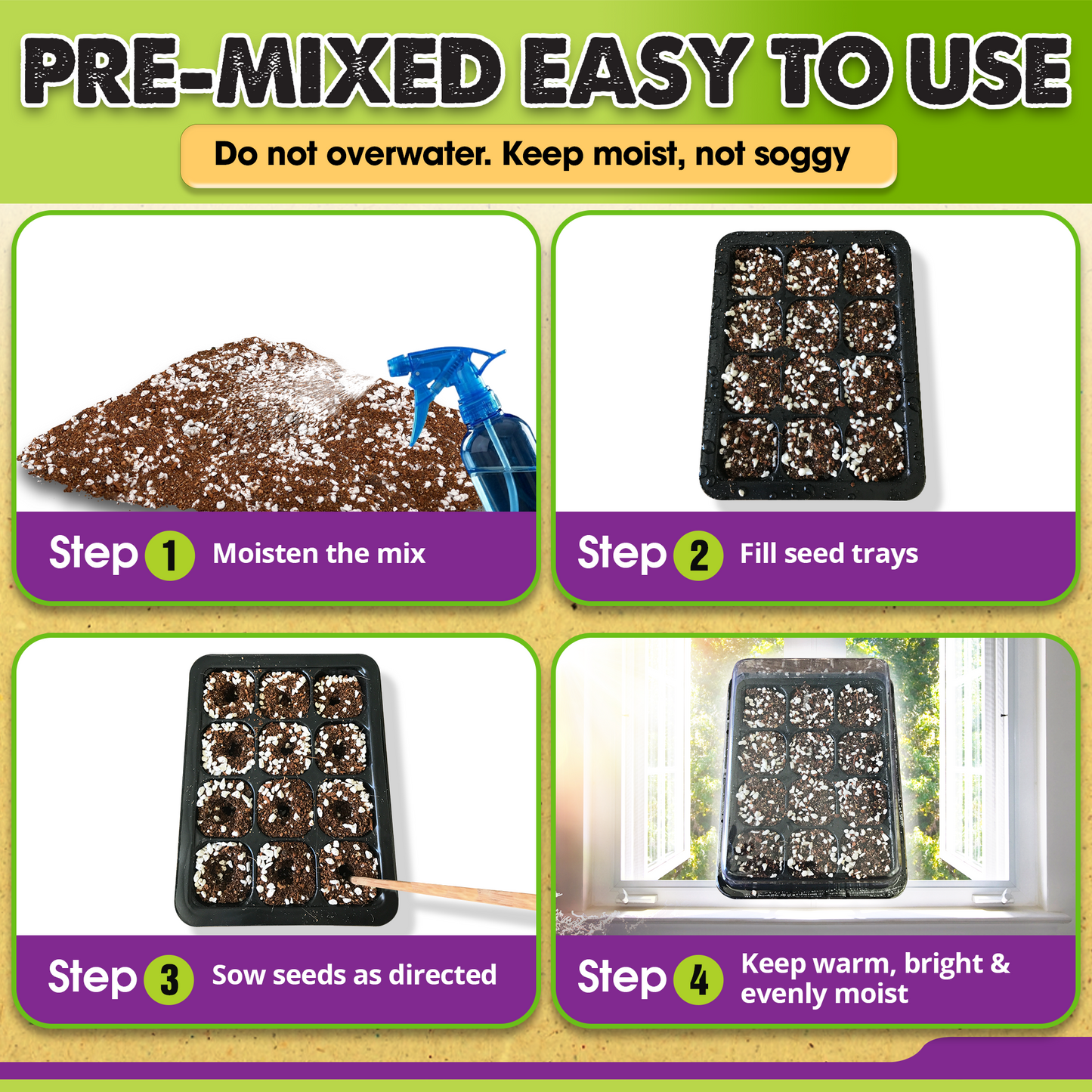 DUSPRO Recycle 8QT Seed Starting Mix for Garden, Plants & Vegetables, Seed Starter Mix, Germination Soil for Indoor or Outdoor Use