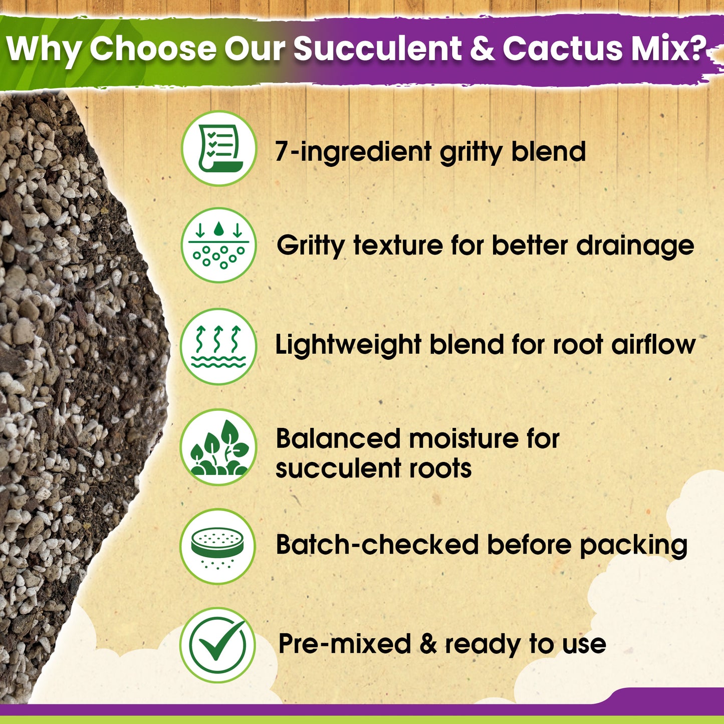 DUSPRO Succulents Soil Potting Mix – 7 in 1 Ingredients Well-Draining, Nutrient-Rich Cactus Potting Soil for Succulents and Cacti, Indoor & Outdoor Use, Ready to Use, Supports Healthy Root Growth, 1QT