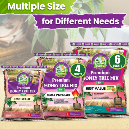 DUSPRO Recycle Money Tree Soil, Premium Coco Coir Perlite Mix and Pine Bark for Money Tree Soil