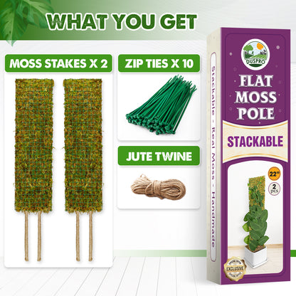 DUSPRO 2Pack 22" Stackable Mesh Moss Pole for Plants Climbing Vine Supporting Monstera Trellis