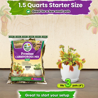 Carnivorous Plant Soil Mix - Include Forest Moss, Peat Moss, Perlite Potting Mix for Carnivorous Plants, Pitcher Plant, Butterworts, Sundews - Carnivorous Plant Food
