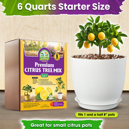 DUSPRO Recycle Citrus Tree Potting Soil Mix for Potted Lemon Tree, Specialized for Oranges, Fruit Tree Indoor Planting Pre-Mixed 4-in-1 Ready to Use