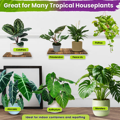 DUSPRO Recycle Tropical Potting Mix Pre-Mixed 5in1 with Pine Bark, Coco Coir, Perlite, Worm Casting & Pumice Ideal Aroid Mix Soil for Monstera, Pothos, Philodendron, Other Indoor HousePlants