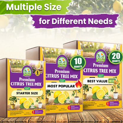 DUSPRO Recycle Citrus Tree Potting Soil Mix for Potted Lemon Tree, Specialized for Oranges, Fruit Tree Indoor Planting Pre-Mixed 4-in-1 Ready to Use