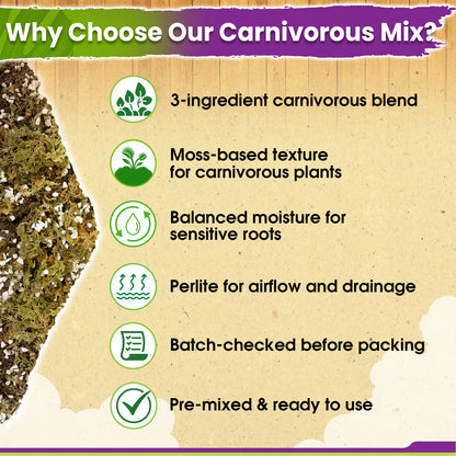 Carnivorous Plant Soil Mix - Include Forest Moss, Peat Moss, Perlite Potting Mix for Carnivorous Plants, Pitcher Plant, Butterworts, Sundews - Carnivorous Plant Food