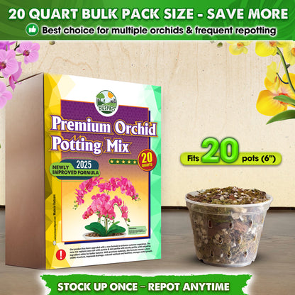 [Upgraded] DUSPRO Orchid Potting Mix for Repotting with Forest Moss, Pine Bark, Perlite & Pumice, Orchid Bark Potting Mix, Orchid Repotting Soil, Drainage Indoor Potting, Orchid Pot Not Included